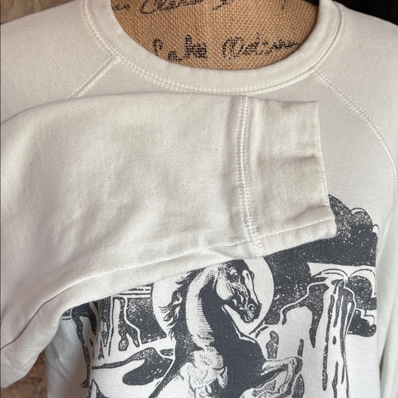 Zutter white cropped horse rearing graphic sweatshirt saguaro long sleeve - Picture 6 of 16